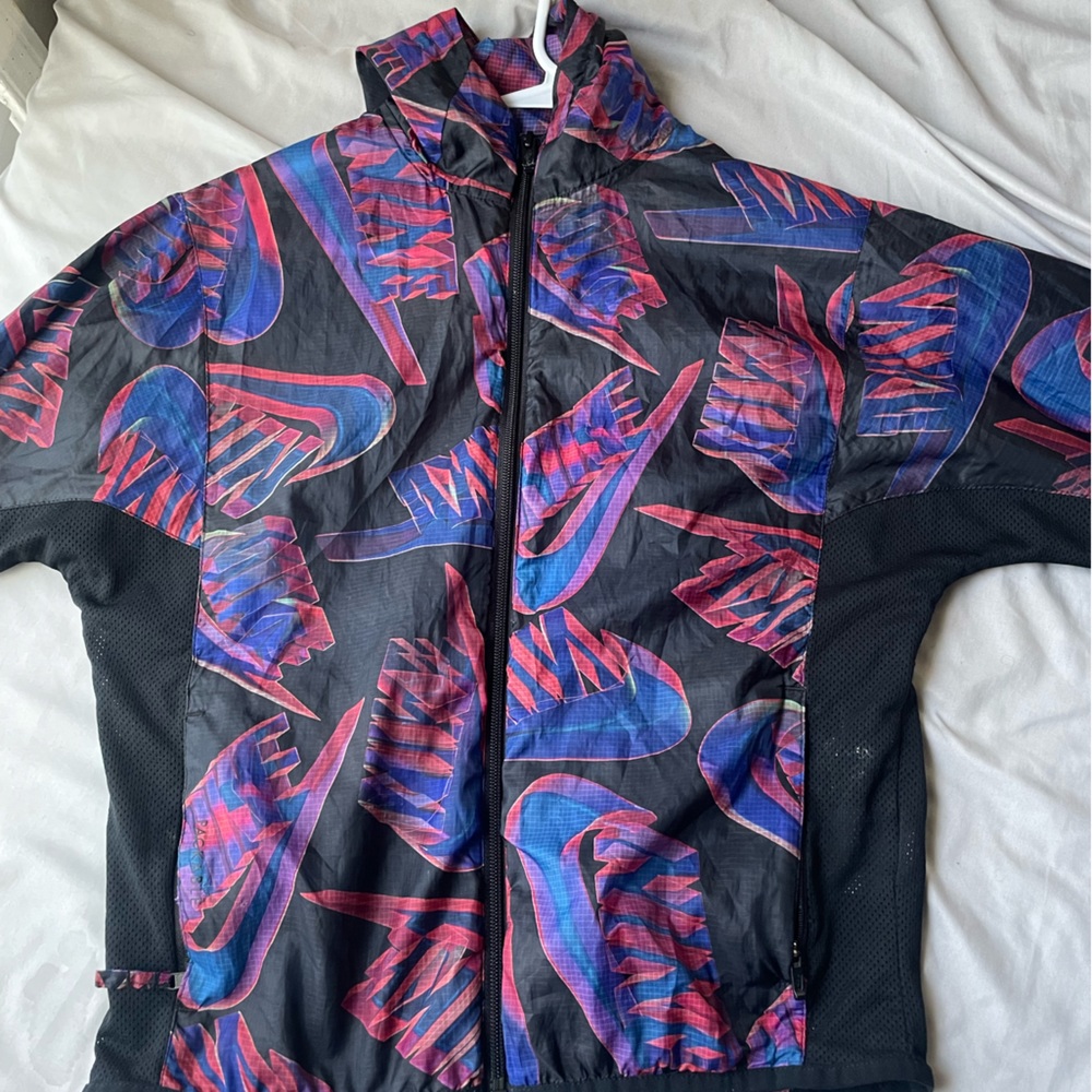 Blue & red nike windbreaker jacket